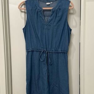 Blue Denim Sleeveless Dress